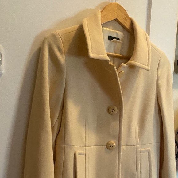 J. Crew White Wool Coat - Picture 1 of 4